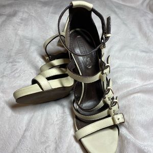 BCBG Ivory Strip heels